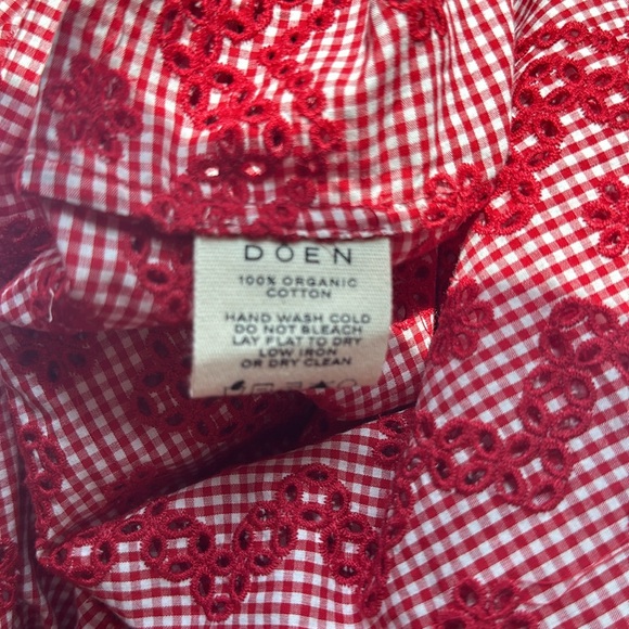 Doen Liesel Cherry Red Paris Gingham eyelet dress, Size M - Picture 8 of 10